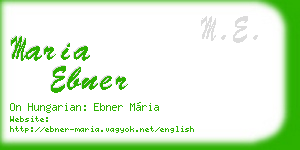 maria ebner business card
